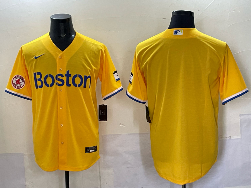 Men Boston Red Sox blank  yellow 2025 Nike MLB Jersey 08